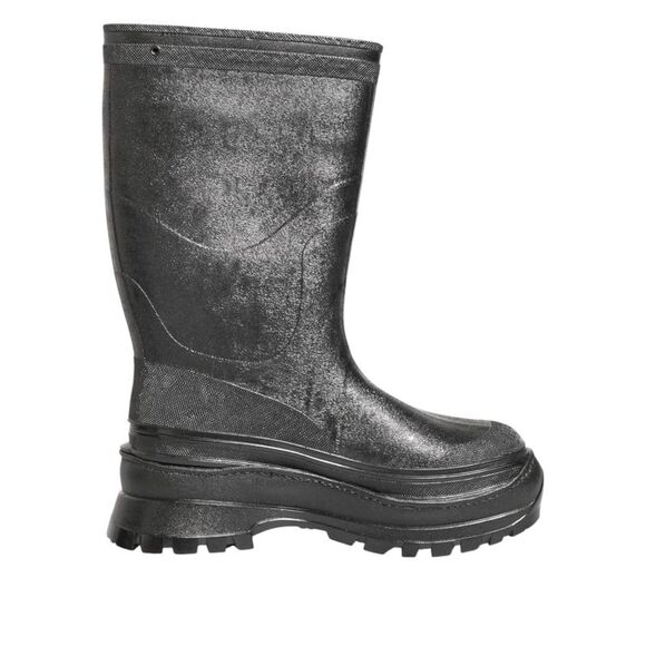 Dolce & Gabbana Metallic Black Pull On Rain Boots Men's Shoes (Pre-Owned)